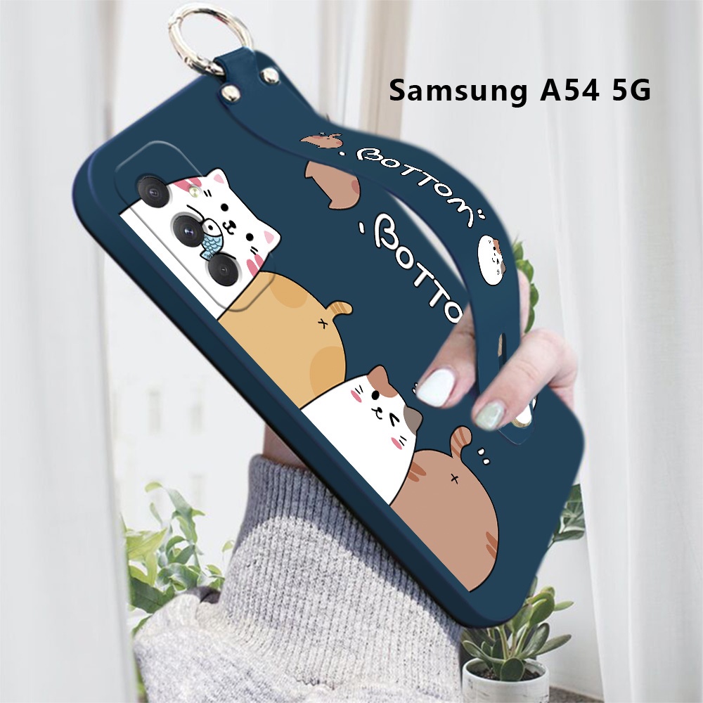 Samsung Galaxy A23 5G Funda Silicona Líquida Azul dibujo Cerdos