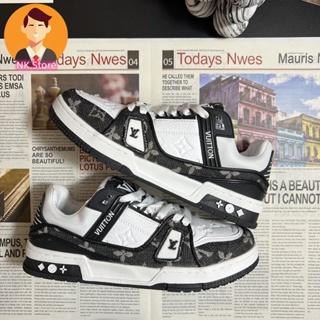 2023 zapatos de los hombres de moda impreso LV Louis Vuitton entrenador  blanco negro zapatillas Casual pareja hombres mujeres zapatos de moda tenis