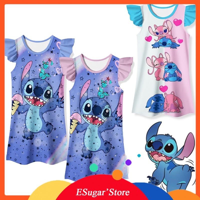 Conjunto De Stitch Para Niña Fiestas De Cumpleaños Verano Disfraz Halloween  Cosplay