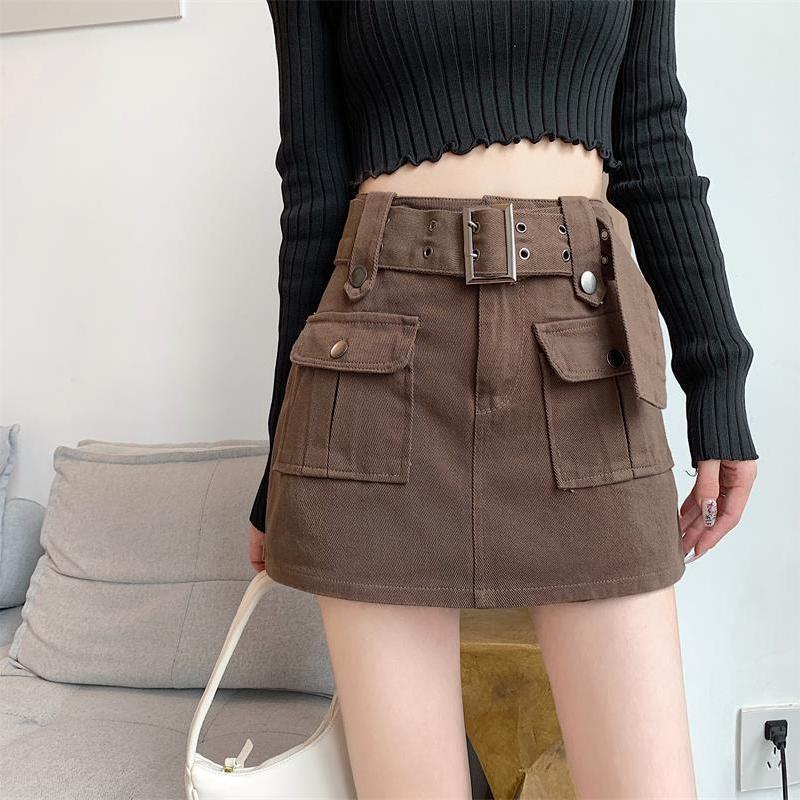 Falda Lápiz De Mezclilla Bimba Para Mujer - Cintura Alta, Aberturas Laterales Con Cremallera, 24 Pulgadas