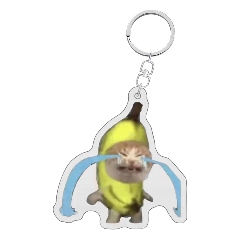 Colgante De Gato Con Banana Sonora – Llavero De Felpa Con Sonido Chirriante, Accesorio Interactivo Y Suave Para Mochilas, Bolsos Y Llaves, Regalo Para Amantes De Los Gatos