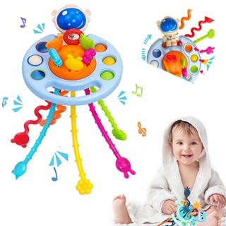 Juguete de actividades para bebés de 2 a 3 de edad, , niñas 5 musical,  educativo para de 18 , Azul Hugo tablero de juego educativo