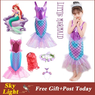 Disfraz De Sirena Para Niña, Vestidos De Princesa Para Niñas Para Fiesta De  Cumpleaños, Halloween, Cosplay