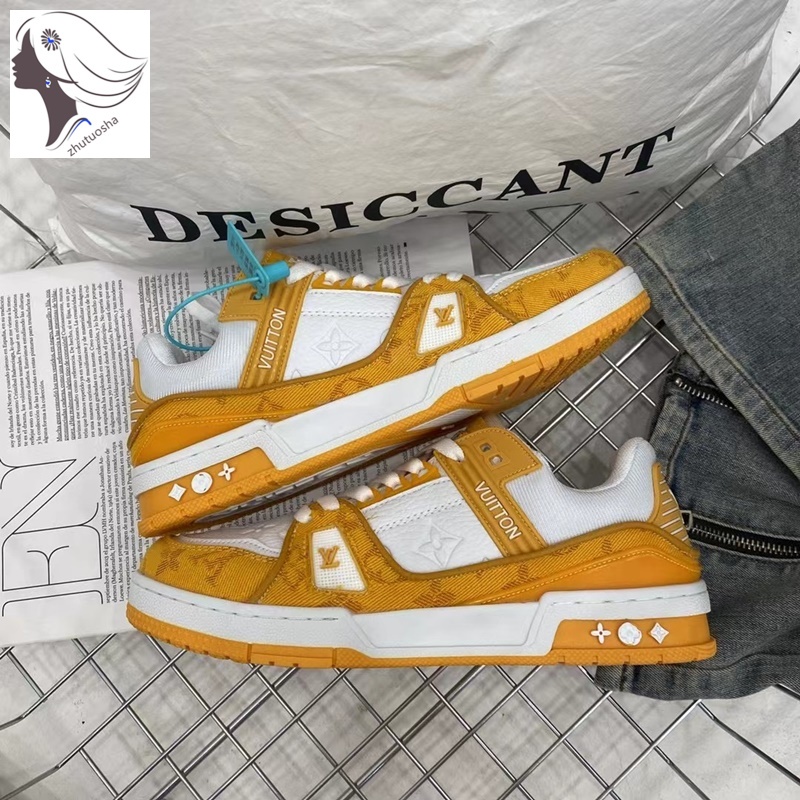 2023 Real Shot Louis Vuitton Trainer Lv blanco amarillo bajo parte