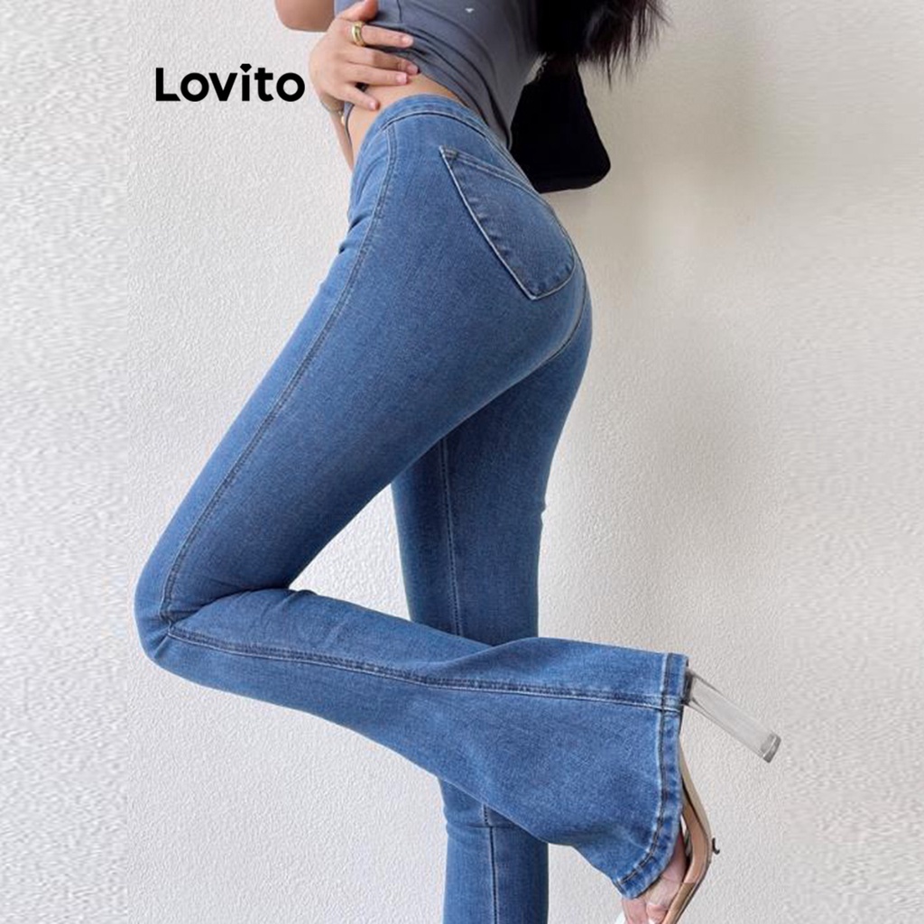 HEET Marrón Jeans Moda Mujeres Cintura Alta Estiramiento Ancho