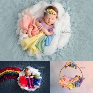 Accesorios de fotografía para bebé recién nacido, falda de tul con encaje,  tocado de fotos para niña recién nacida sesión de fotos