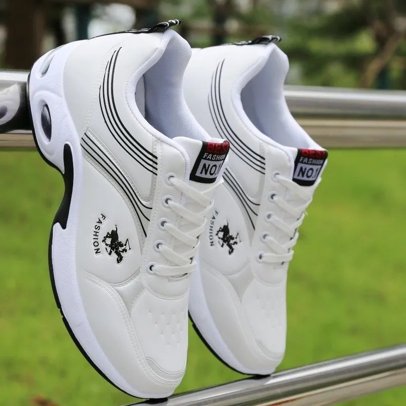 Hombre Zapatillas Deportivas Cremallera Con Puntada Blanco