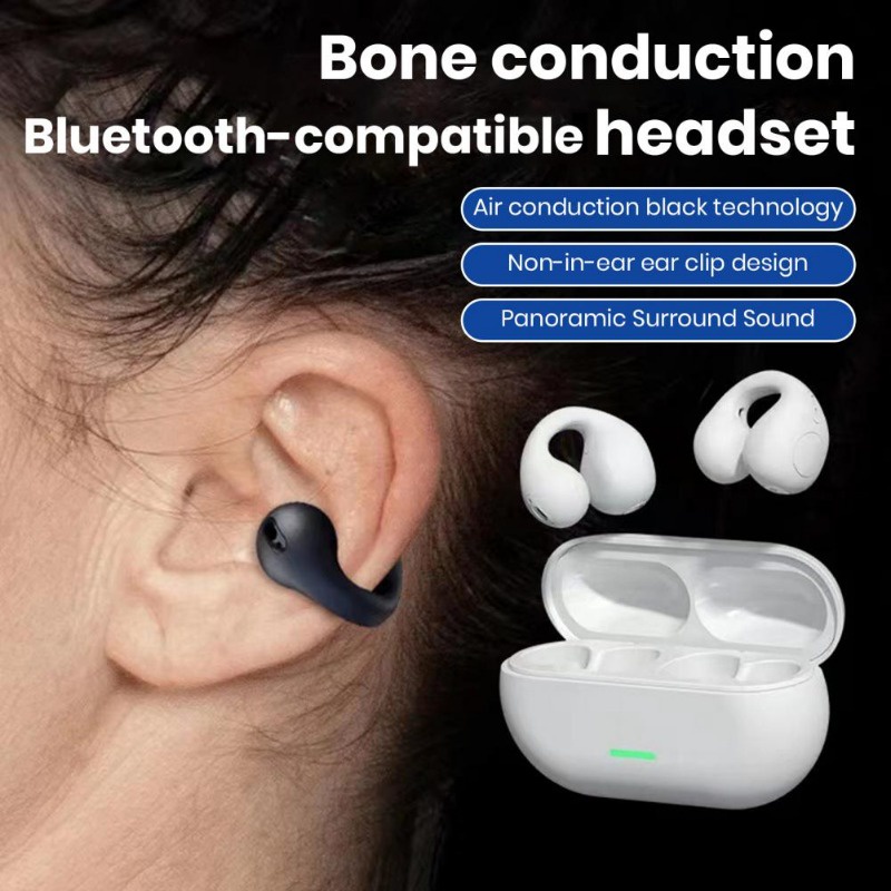 Auriculares Inalámbricos De Conducción Ósea Clip De Oreja De Baja