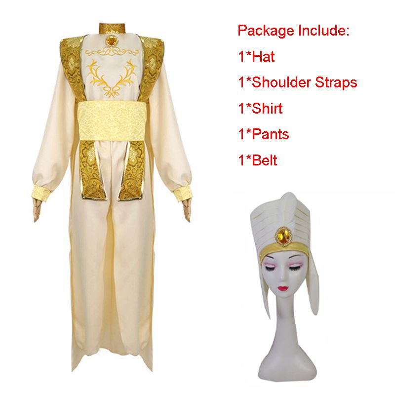 Traje de Príncipe Árabe para hombre, traj de Cosplay, lámpara de Aladino, chaleco, cinturón, pantalon, sombreros, disfraz de Halloween - AliExprs 200000532