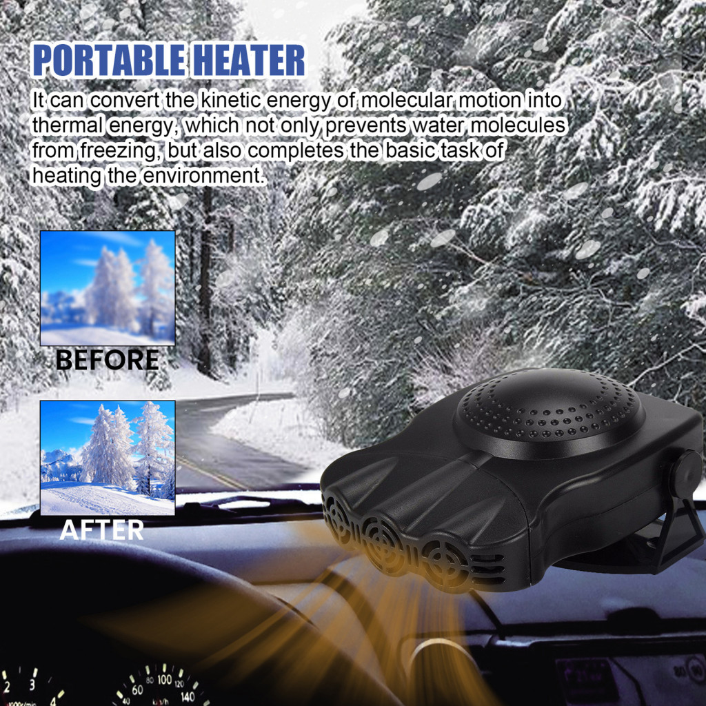Window Defogger Electric Car Defroster Portable Heater Fan Fast Heating ...
