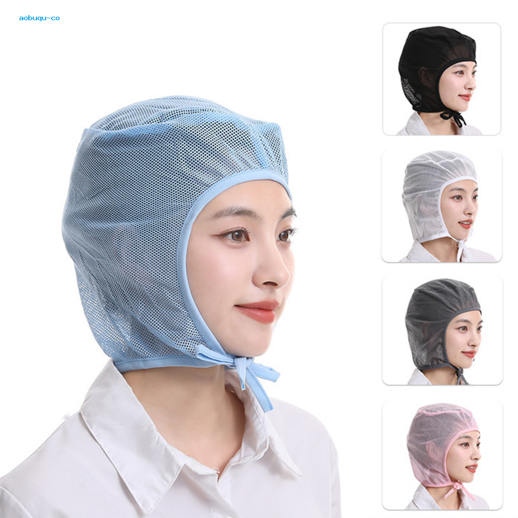 Work Hat for Factories Anti-slip Breathable Mesh Dust Cap with Straps ...