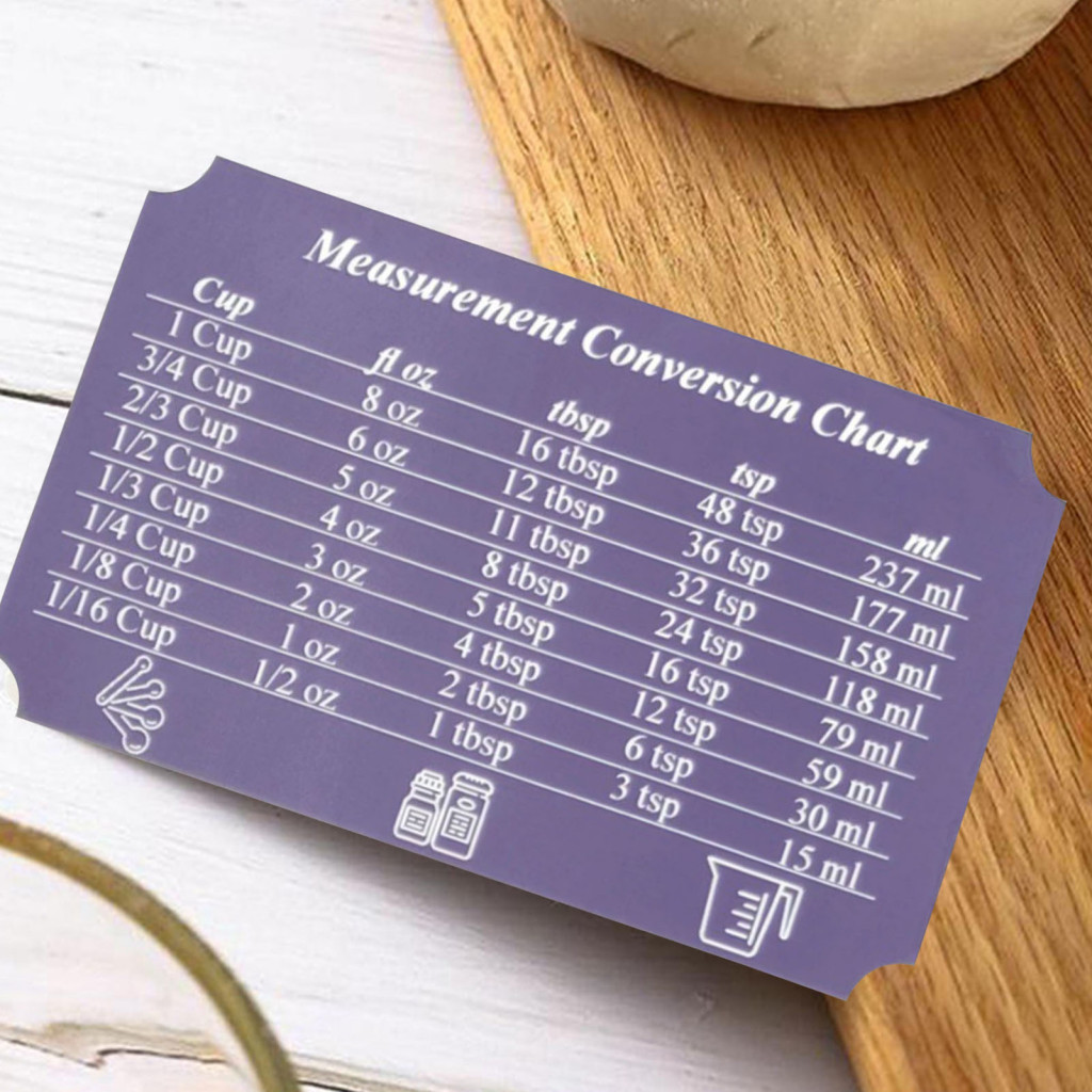 Kitchen Measurement Conversion Plaque Baking Board Handy Wooden Chart ...
