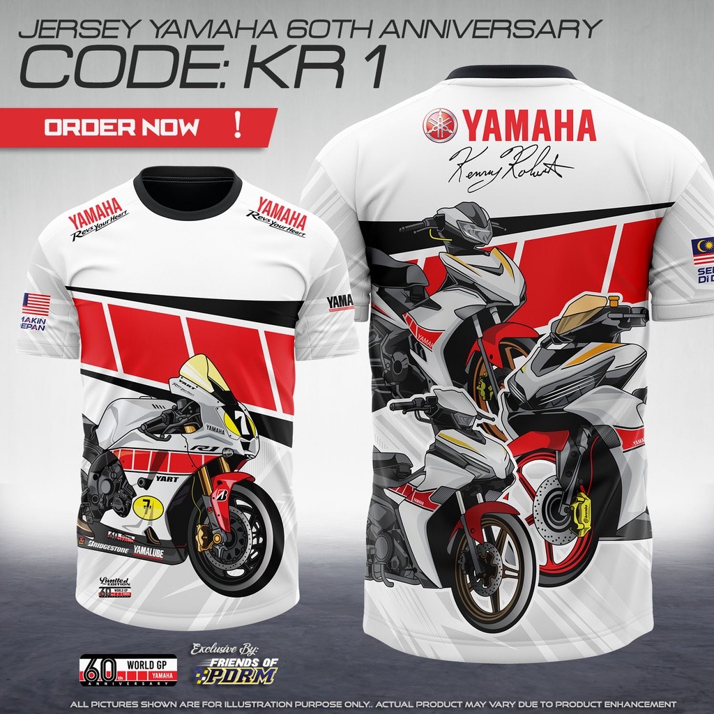 Jersey Yamaha 60o Aniversario Kenny Robert Mangas Cortas | Shopee Colombia