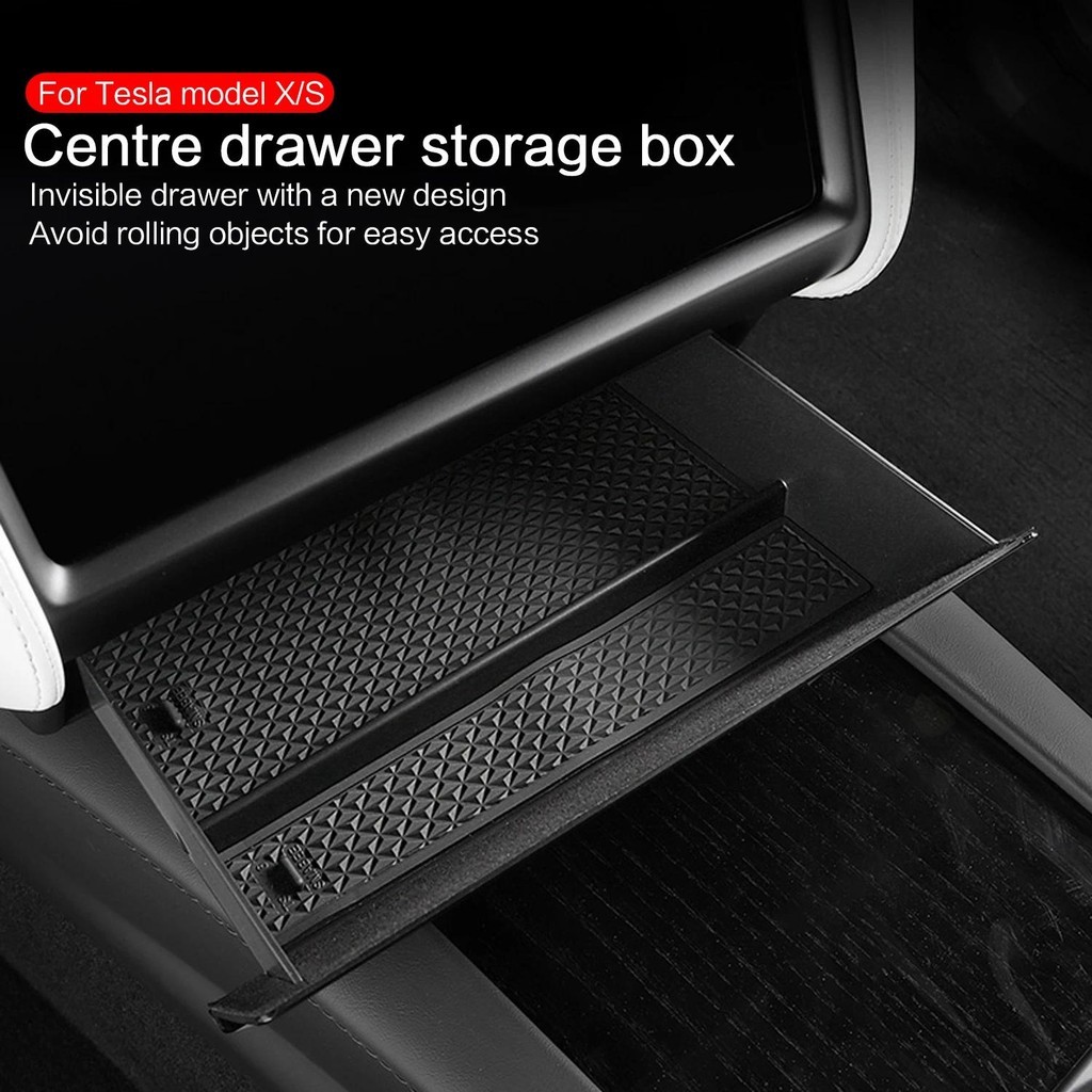 FLhrweasw Caja Almacenamiento Organizadora Flocado Consola Para Tesla Model 3 Y 2021 (delantero