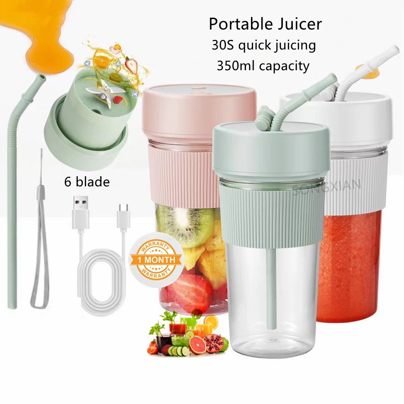 Mini Licuadora Portátil Recargable Usb Vaso Shaker Batidora