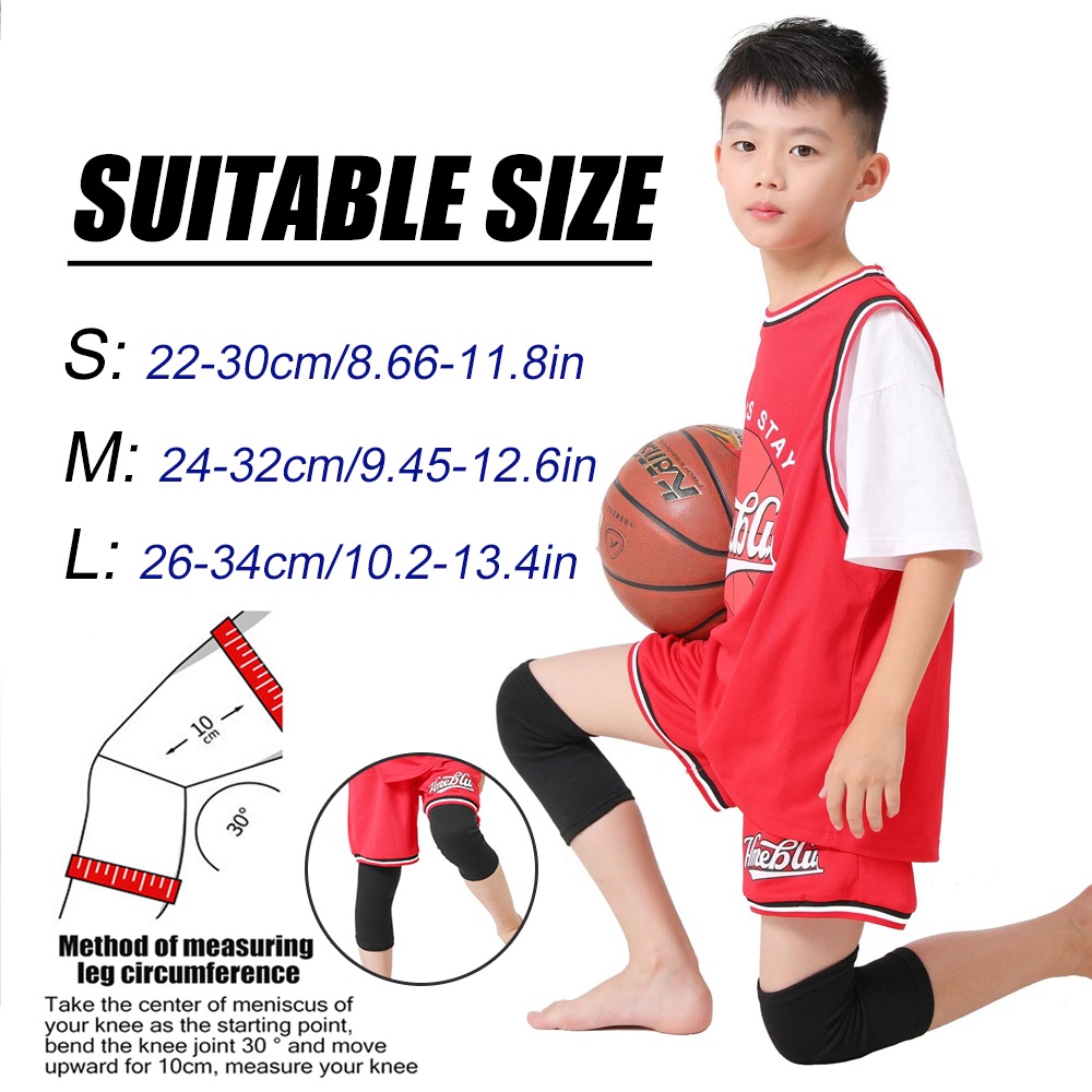Rodilleras Elásticas Para Niños – 1 Par, Transpirables, Para Baloncesto Y Voleibol (talla L 40-55 Kg)