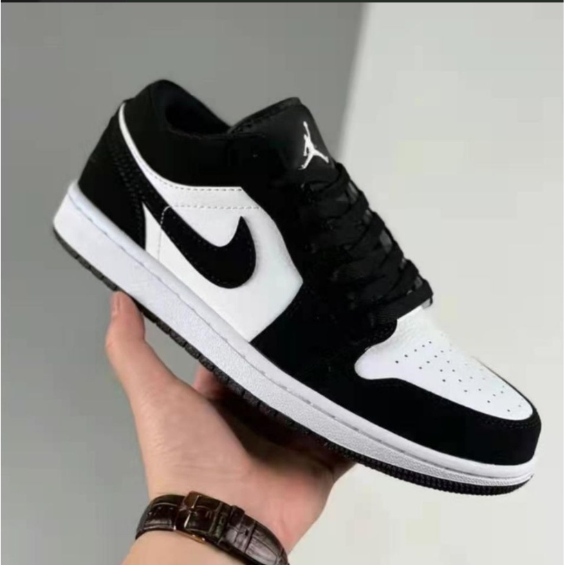 O7Ah Deportes Tenis Nike Air Jordan 1 Low Aj1 Negro Blanco Mujeres Zapatos Para Correr Zapatos Bajos Azul Oscuro