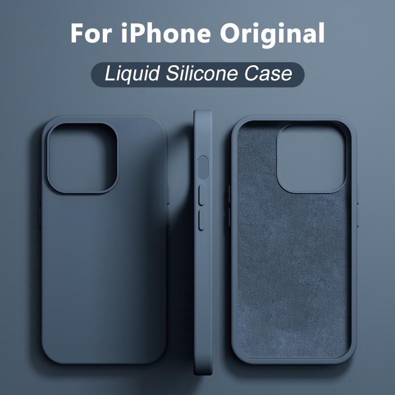 Funda de silicona líquida original para iPhone 14 13 12 11 pro Max