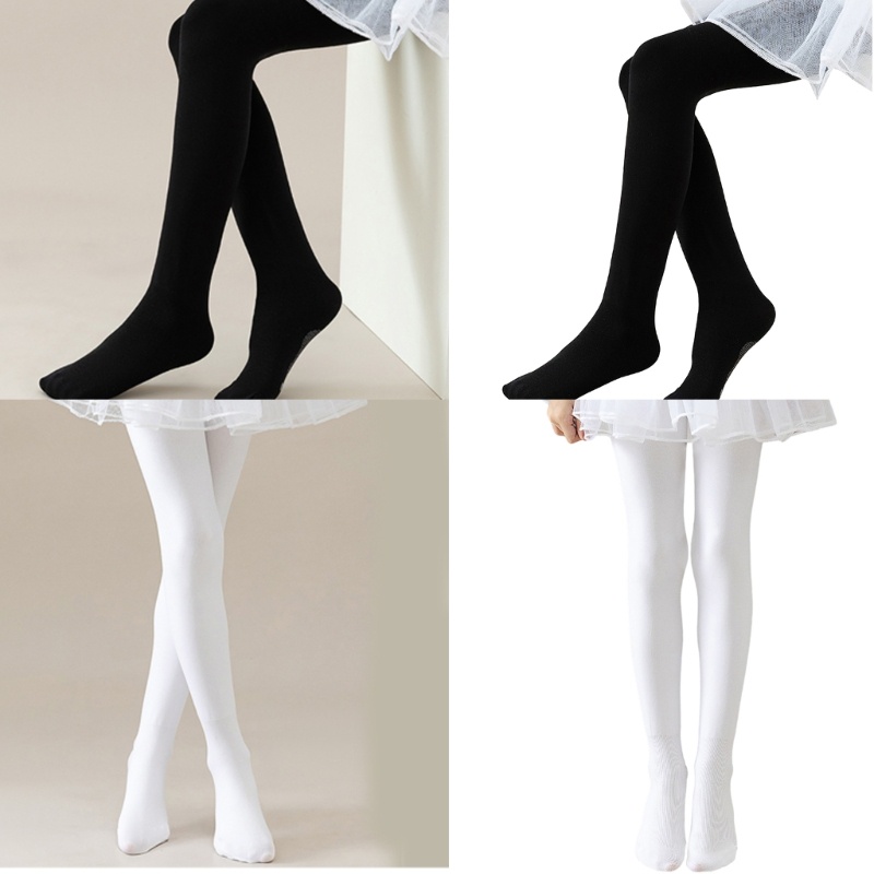 Paquete de 3 medias de ballet para niñas pequeñas, medias de algodón para  bailar, calcetines, Blanco