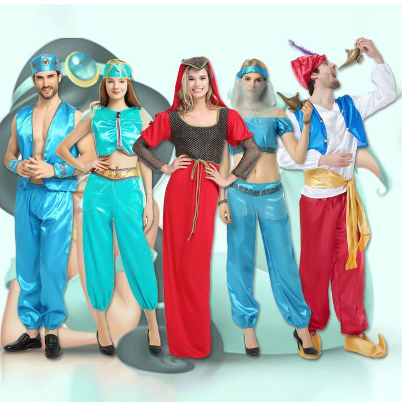 NQYZZFD Disfraz De Halloween Para Mujer Aladino Y La Lámpara Mágica Disfraz  De Princesa Jazmín Vestido Para Adulto Carnaval Fiesta De Lujo,S,Blue :  : Juguetes y juegos
