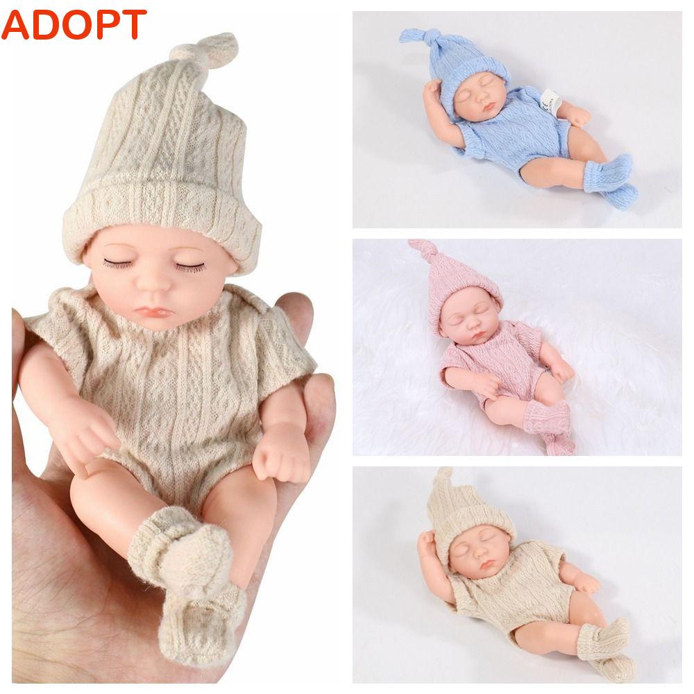 Muñecas de bebé Reborn de 6 pulgadas, muñeca de bebé recién nacida realista  con pelo rizado enraizado, 2 ropa, muñeca realista Reborn de silicona de
