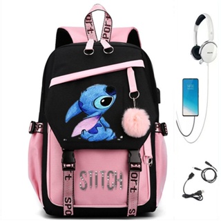 Disney Stitch-mochila escolar Kawaii para niños y niñas, morral escolar de  lona para adolescentes, mochila de viaje para ordenador portátil -  AliExpress