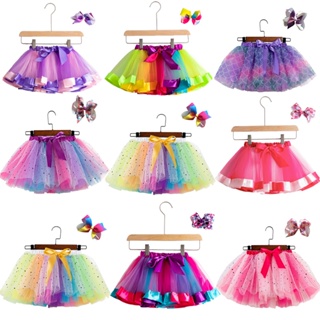 Falda tutú de arco iris para mujer, falda de tul en capas, falda de ballet  colorida para niña, disfraz de fiesta de Halloween y festival