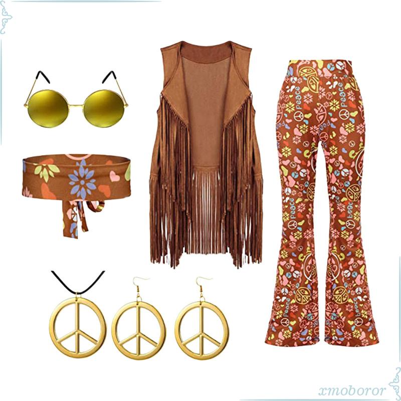 Xmoboror Hippie Costume Set Mujeres Prendas De Vestir Para