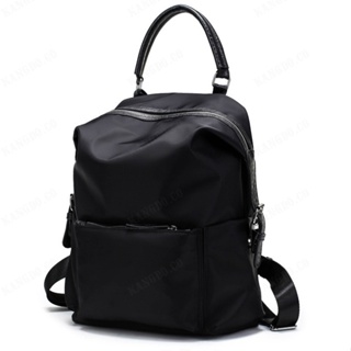 Mochila negra de estilo Preppy para hombre y mujer, morral de