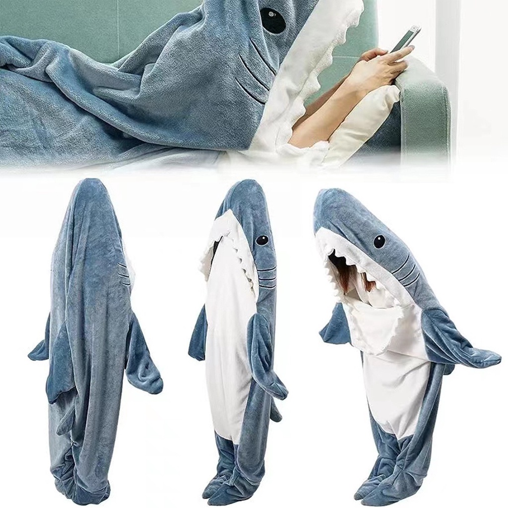 Saco De Dormir De Tiburón Pijama De Una Pieza Manta Para Dormir Siesta  Tiburón De Franela Loungewear Camisón De Tiburón De Una Pieza Lindo