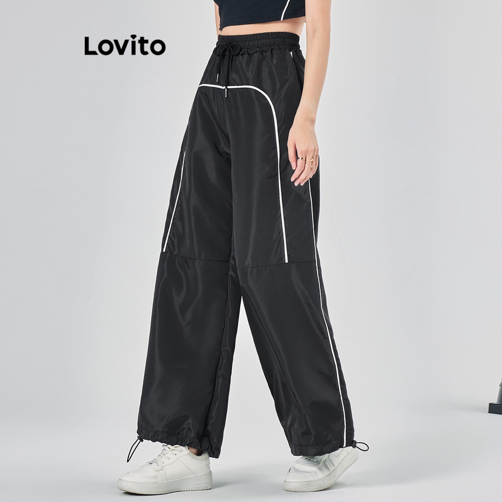 Pantalones De Verano Mujer Estampado Leopardo - Pierna Ancha, Cintura Con Cordón, Rayas Laterales, Tela Transpirable