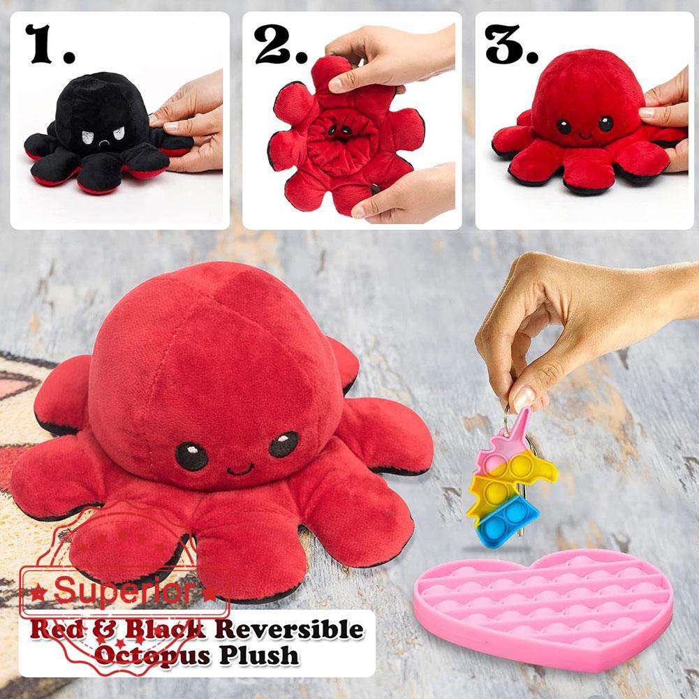 Peluche Pulpo Reversible 20 Cm. 10 Colores Surt.