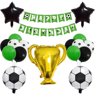 Juego de globos de fiesta de fútbol, 7 globos de trofeo de campeonato y  globos de aluminio de fútbol para cumpleaños, baby shower, boda,  aniversario