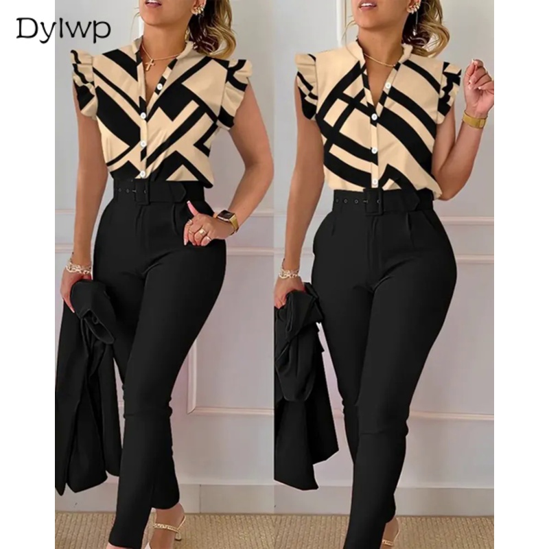 Conjuntos elegantes para dama pantalon y blusa online