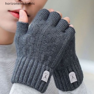 4 pares de guantes negros sin dedos para mujeres y hombres, guantes unisex  de medio dedo, guantes de punto, guantes elásticos de invierno