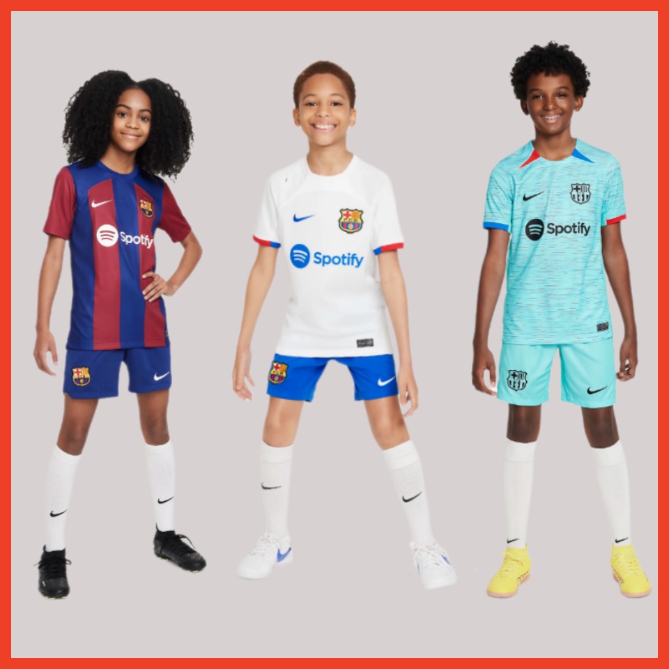 Compra Equipación de fútbol para niño FC Barcelona 2021/22 Home