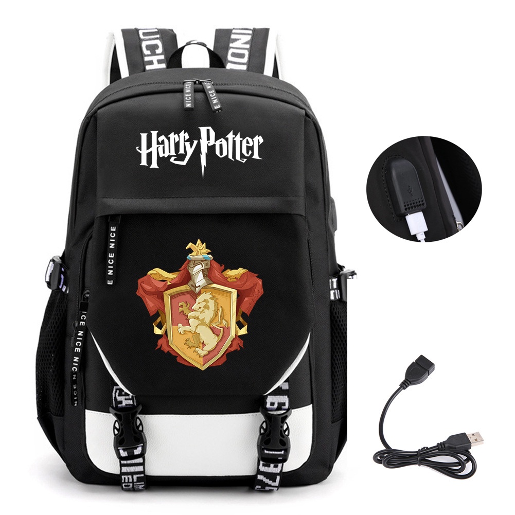 Harry Potter mochila escolar USB estudiantes bolsa escolar hombres mujeres  bolsa de viaje