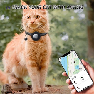 Airtag - Collar de gato con GPS integrado con soporte para Apple Air Tag y  colgante de flores, collares con banda elástica de seguridad para gatos