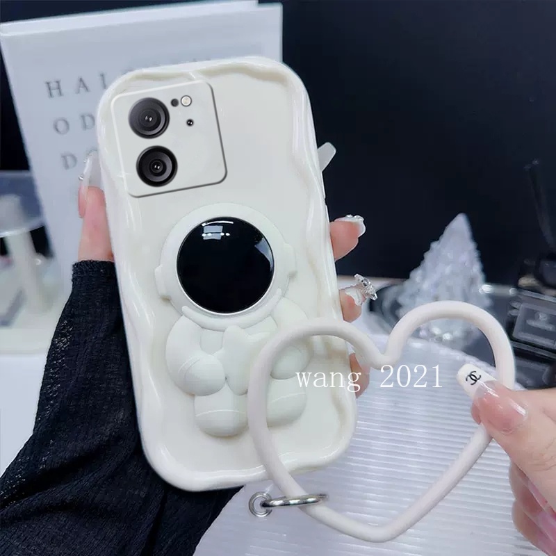 Xiaomi 13T Pro 5G Nueva Funda De Teléfono De Moda Cool Case Amor Pulsera  Invisible Astronauta Soporte Color Sólido Crema Marco Protección De La  Lente Caso Suave