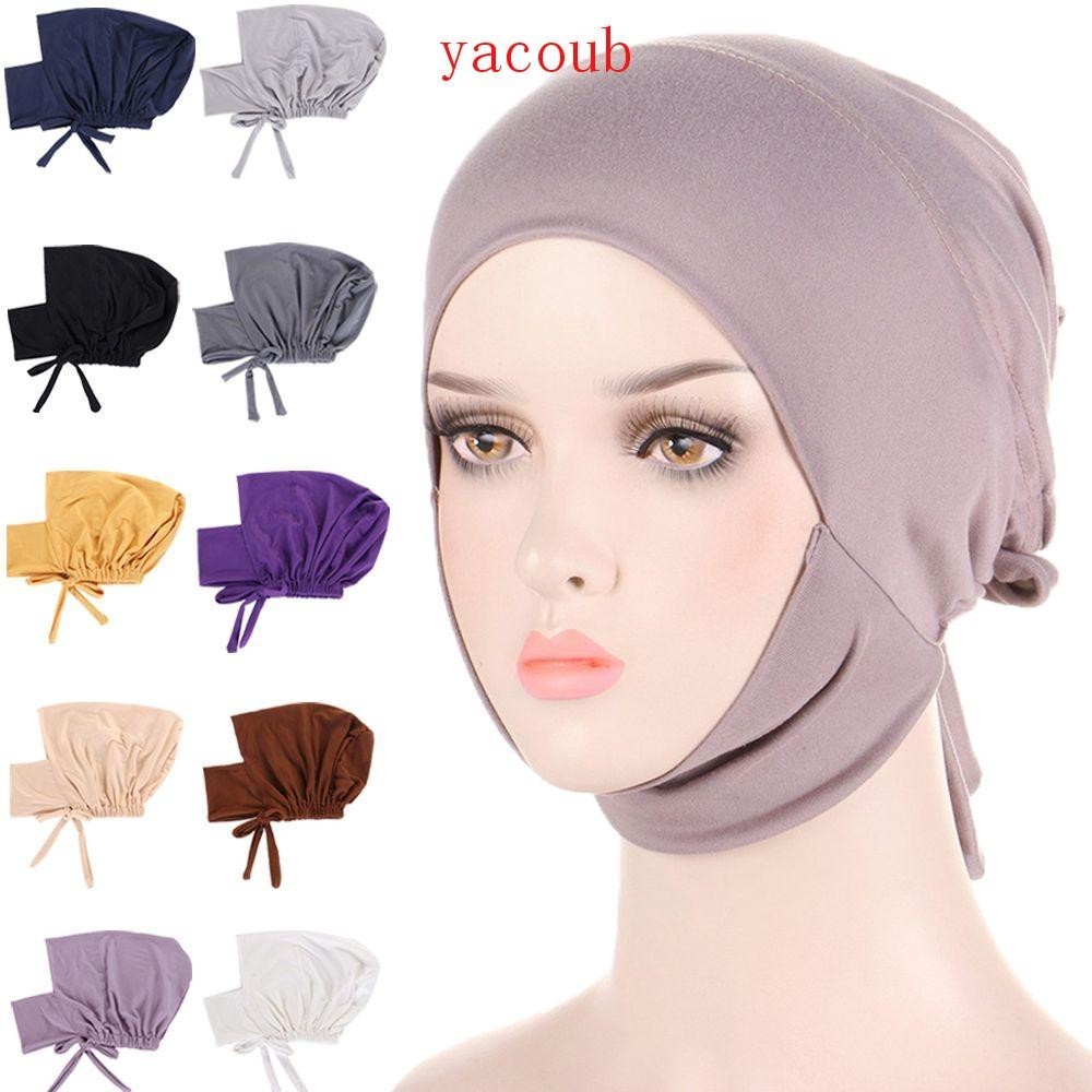 Yacoub Interior Hijab Gorras Suave Turbante Árabe Estiramiento Musulmán Femenino Pañuelo