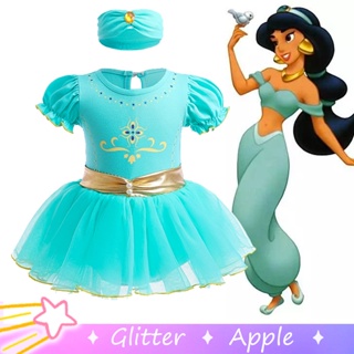 Disfraz de jazmín para danza del vientre, disfraz de princesa de Aladdin,  color verde azulado para mujer