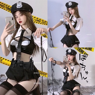 Disfraz de Halloween para mujer, body de policía sexy, traje de cosplay de  policía, traje de uniforme ajustado