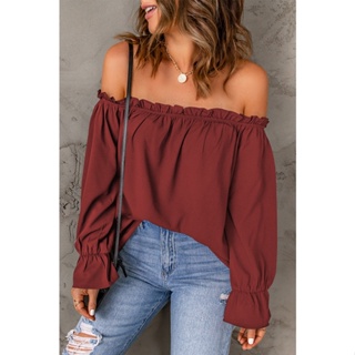 Blusa off discount shoulder manga larga
