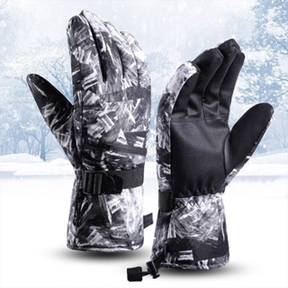 Invierno pantalla táctil bicicleta guantes impermeable viento cálido forro  polar antideslizante guantes dedo completo motocicleta ciclismo guantes