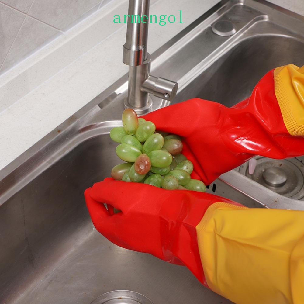 Guantes De Caucho Por Colores Para Lavar Loza Cocina Aseo De Baño