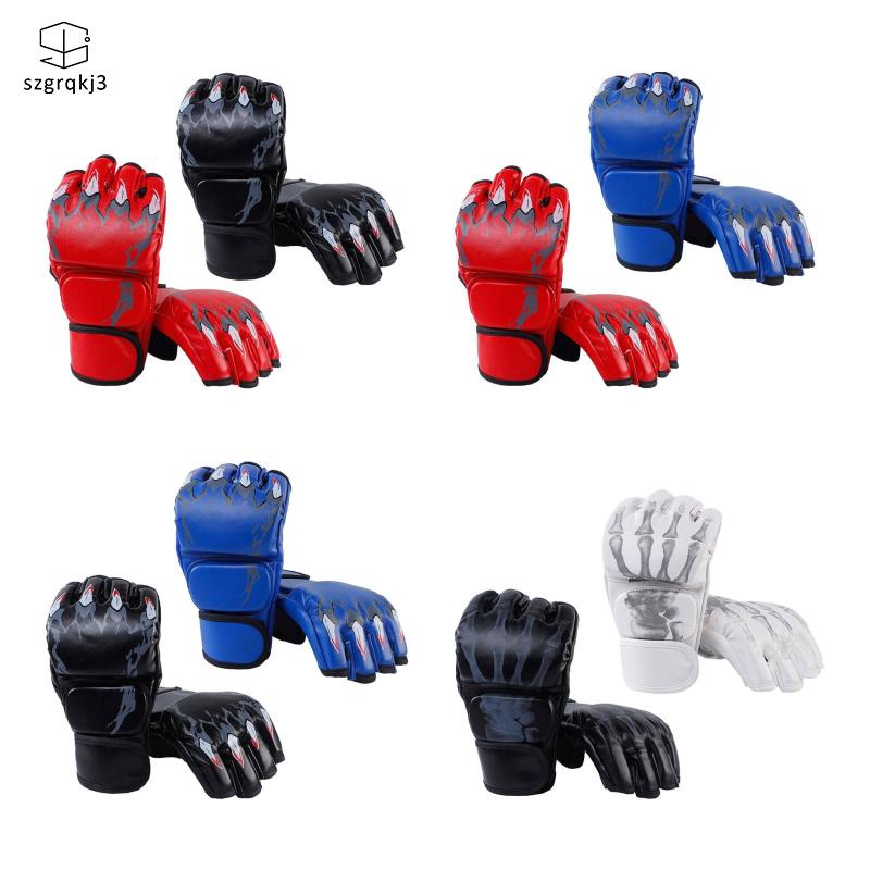 Mma-guantes de medio dedo para hombre y mujer, equipo de