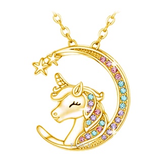 Collar de unicornio para niñas de plata dorada - Miss Fashionista