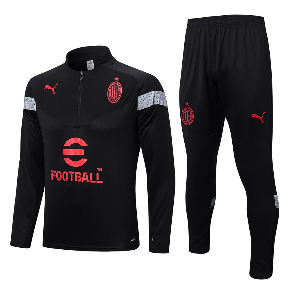 2022/23 AC Milan Chándal Hombre Negro De Manga Larga Ropa Deportiva Y  Pantalón Largo