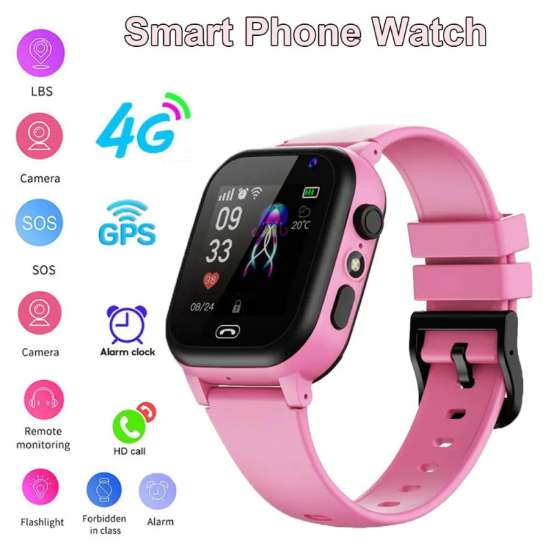 Smartwatch niñ@s con video llamadas 4G y localización rosa