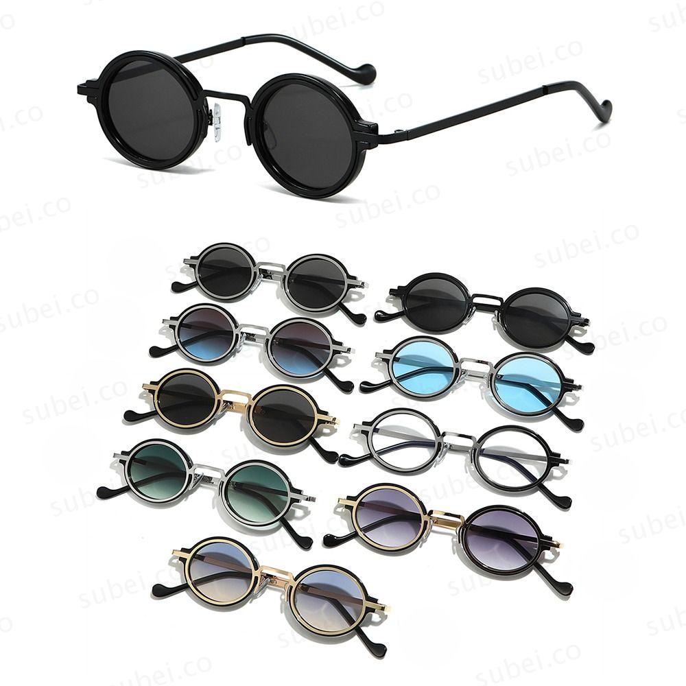 SUBEI Gafas De Sol Redondas Pequenas Y2K UV400 Punk Shades De Conduccion Con Montura Metalica De Moda Para Mujeres Y Hombres Shopee Colombia